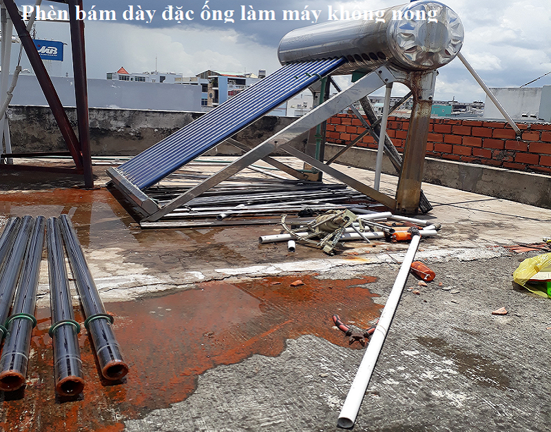 phèn bám dày đặc làm máy không nóng