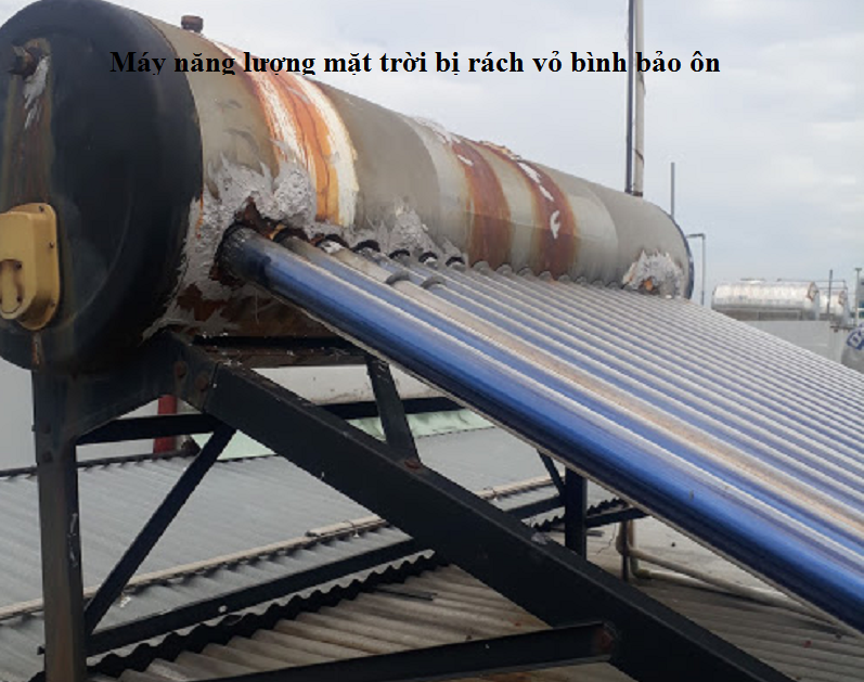 máy năng lượng bị rách vỏ bình bảo ôn